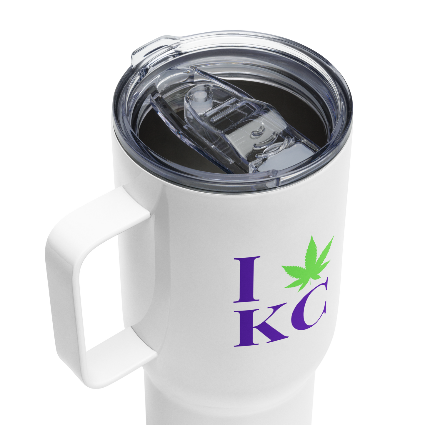 "I Smoke KC / Refresh Logo" (Travel mug with a handle)